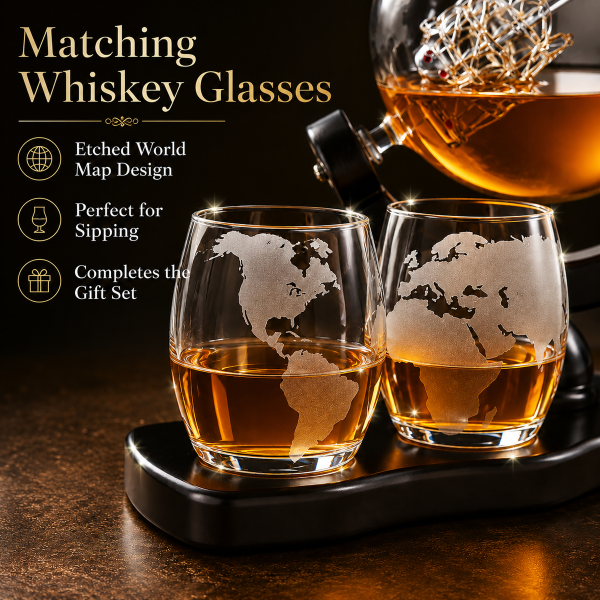 Airplane Whiskey Decanter Gift Set
