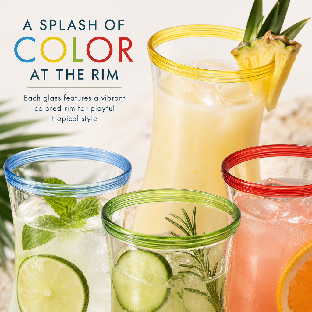 Hurricane Glasses, 17 oz, Set of 4