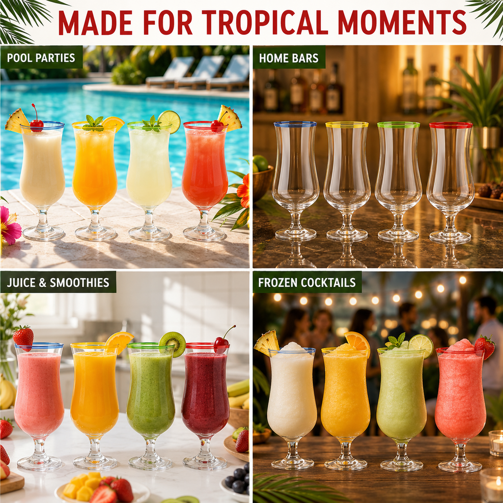 Hurricane Glasses, 17 oz, Set of 4
