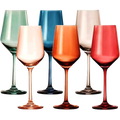 Colored Crystal Wine Glasses, 12 oz, Set of 6
