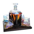 Diamond Whiskey and Wine Decanter with 4 Glasses, 750 ml