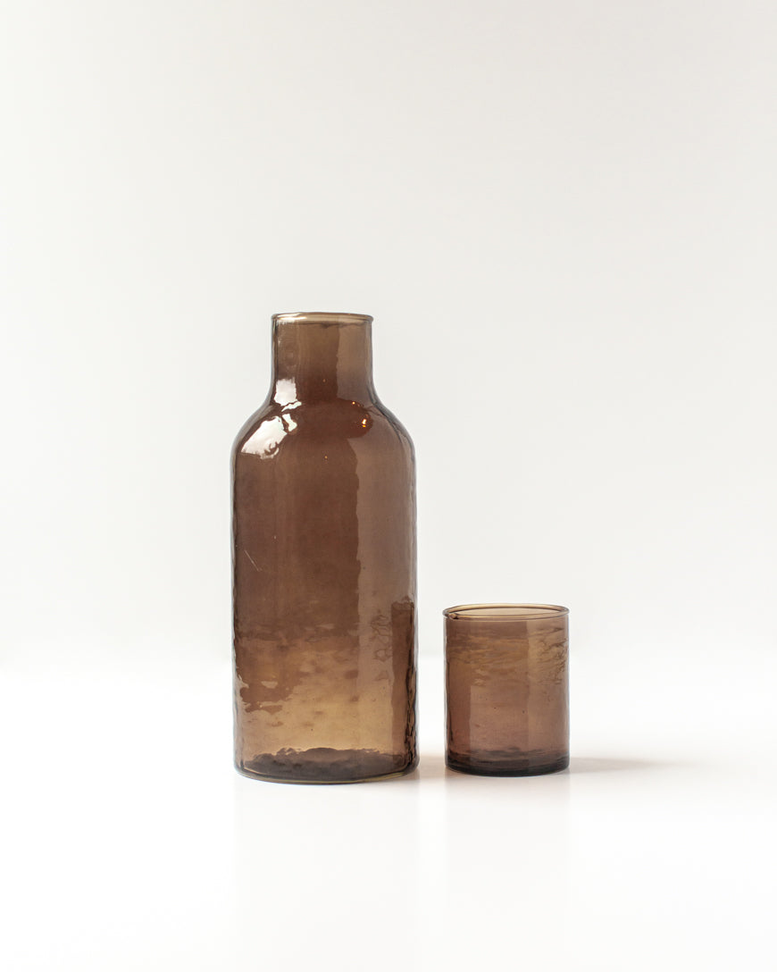 Hand-Blown Hammered Glass Carafe