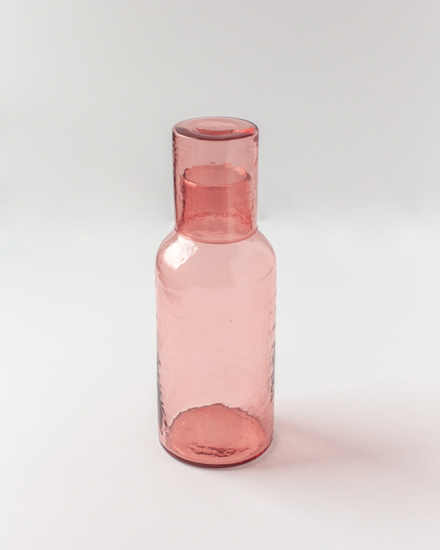 Hand-Blown Hammered Glass Carafe