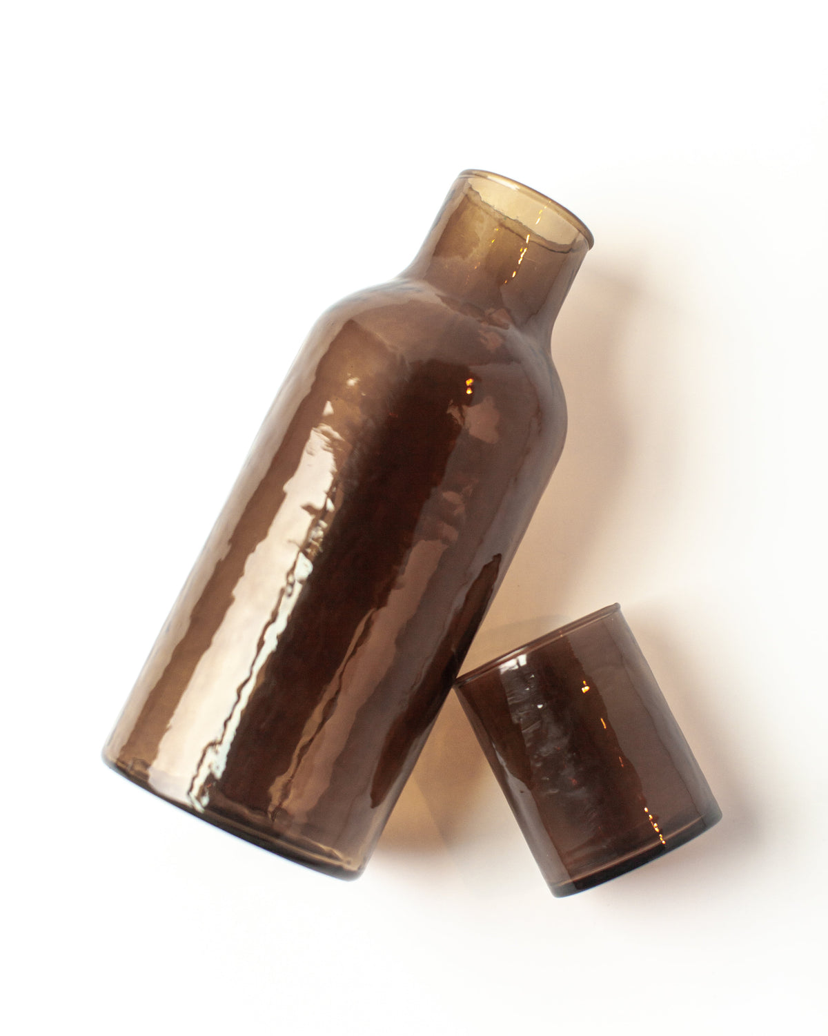 Hand-Blown Hammered Glass Carafe
