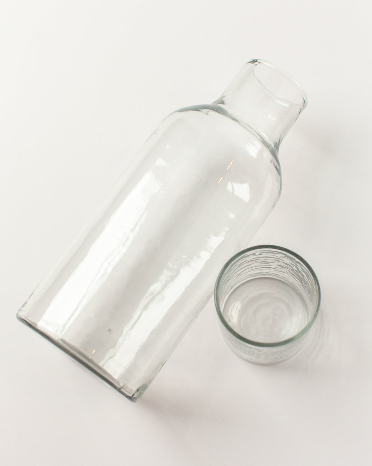 Hand-Blown Hammered Glass Carafe