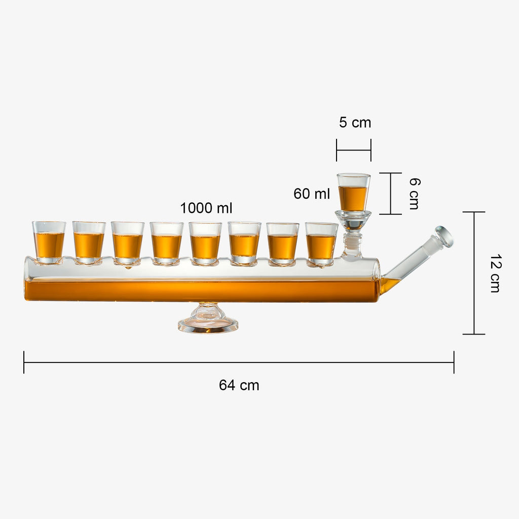 Menorah Decanter Set with Shot Glasses, 34 oz