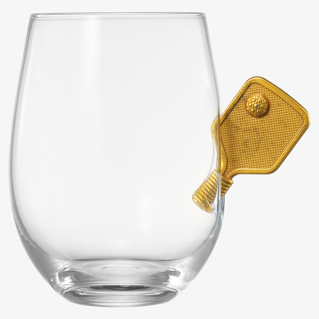 Pickleball Stemless Wine Glass, Single