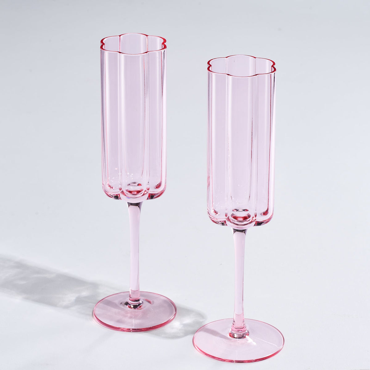 Flower Vintage Champagne Flutes, Set of 2