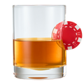Poker Chip Whiskey Glass, Single