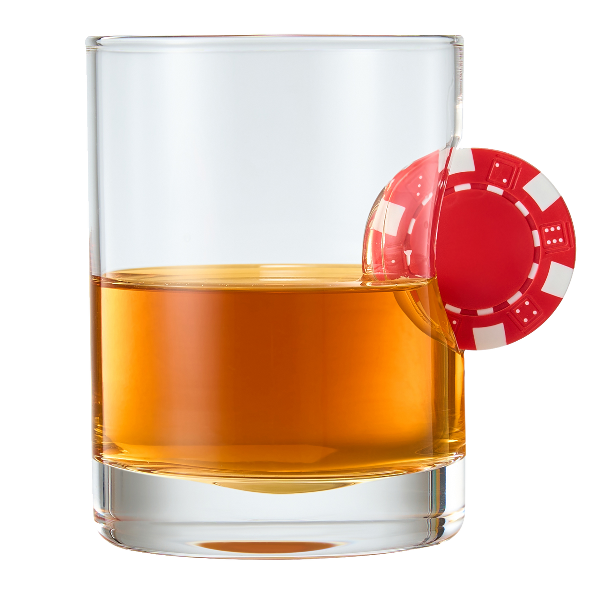 Poker Chip Whiskey Glass, Single