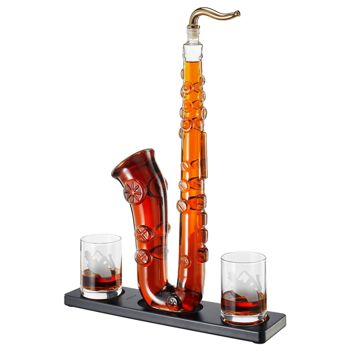 Saxophone Whiskey and Wine Decanter Set, 34 oz