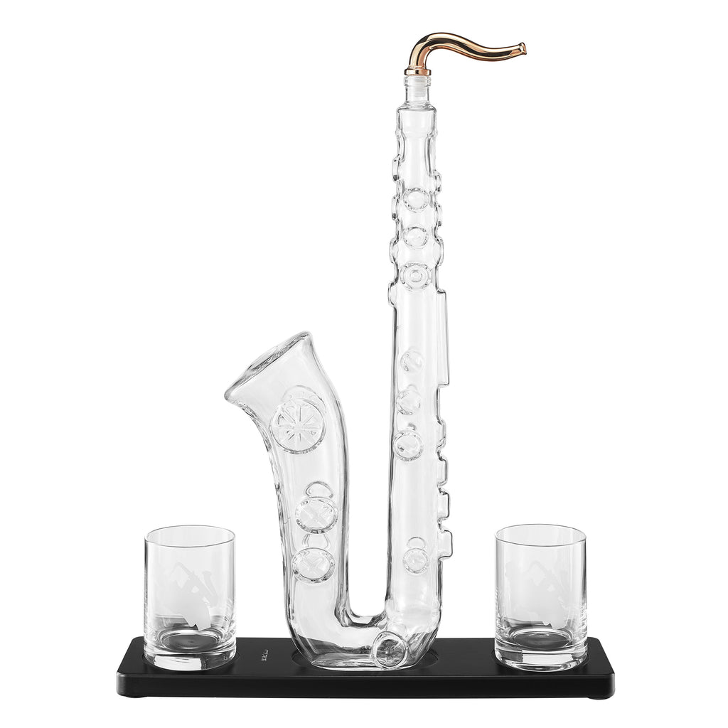 Saxophone Whiskey and Wine Decanter Set, 34 oz