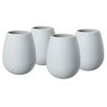 Unbreakable Silicone Stemless Wine Cups, Set of 4, Grey
