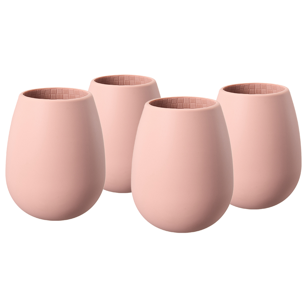 Unbreakable Silicone Stemless Wine Cups, Set of 4, Red
