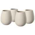 Unbreakable Silicone Stemless Wine Cups, Set of 4, Tan