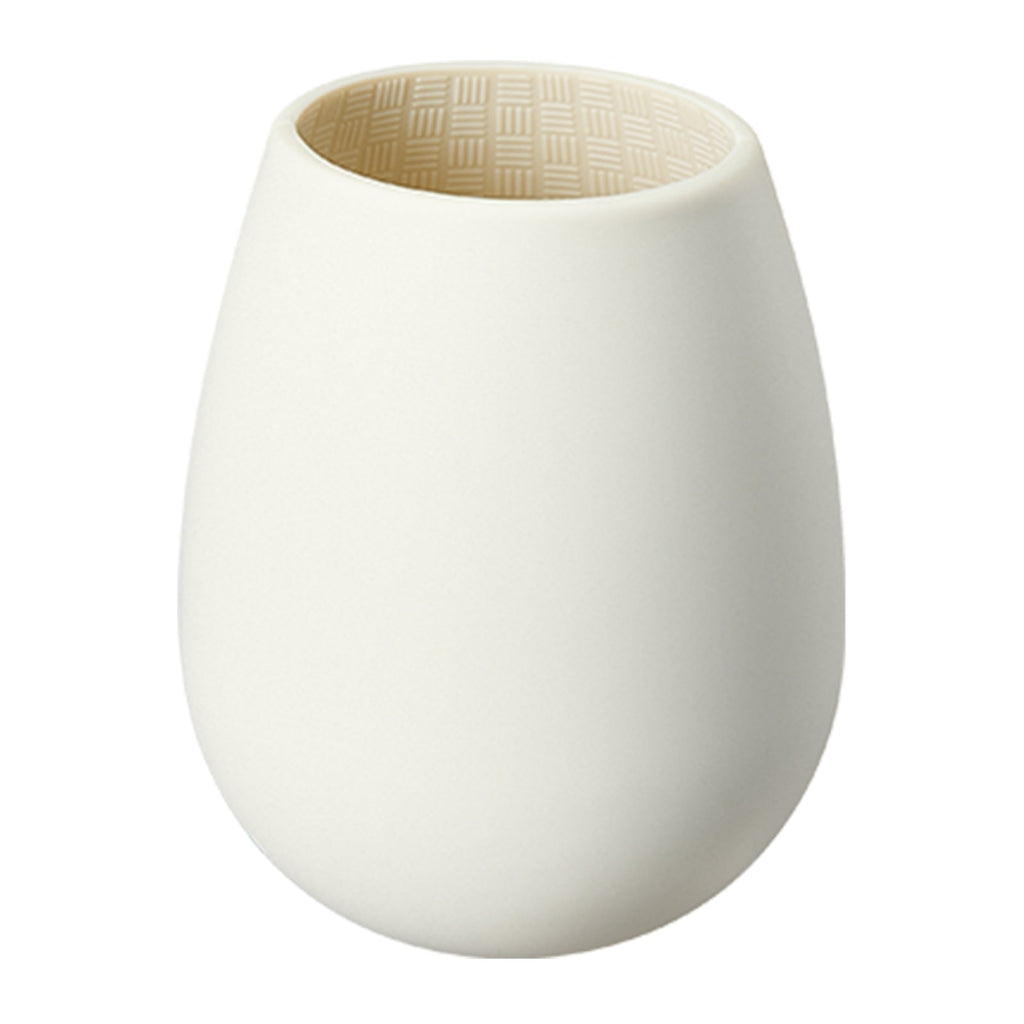 Unbreakable Silicone Stemless Wine Cups, Set of 4, White (Style 2)