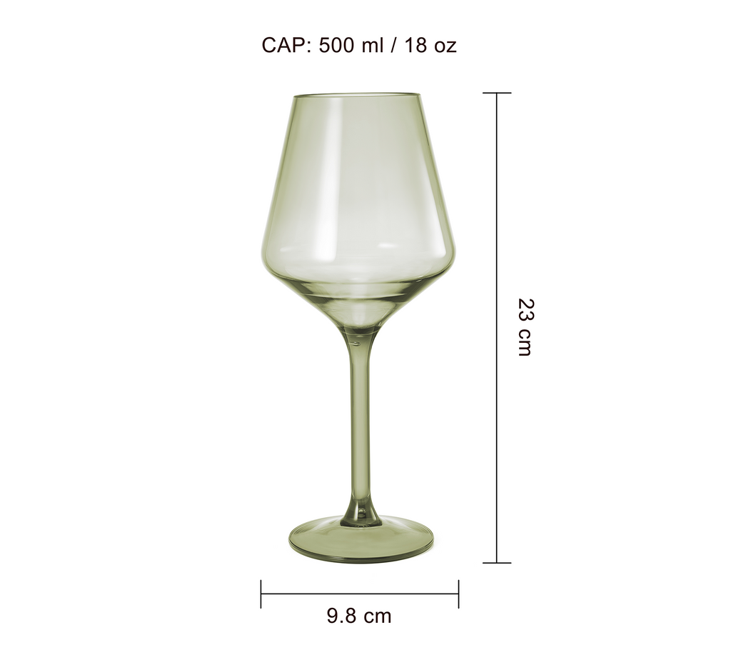 European-Style Acrylic Stemmed Wine Glasses, Muted Colors