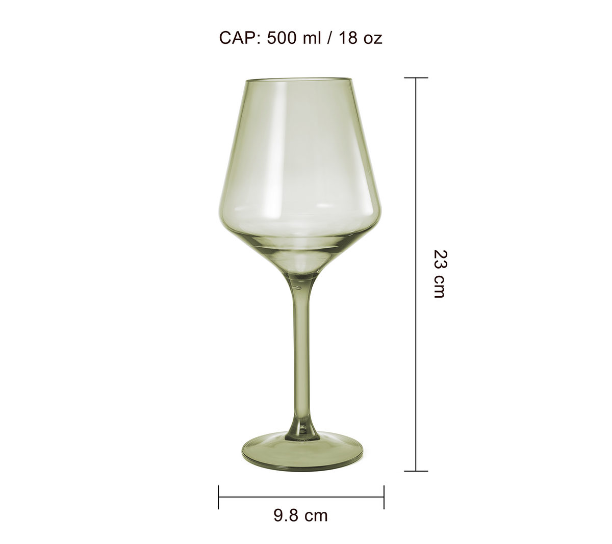 European-Style Acrylic Stemmed Wine Glasses, Muted Colors