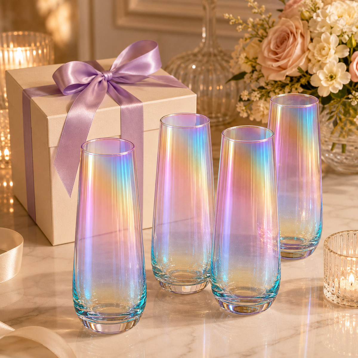 Iridescent Pearl Radiance Wine Glasses