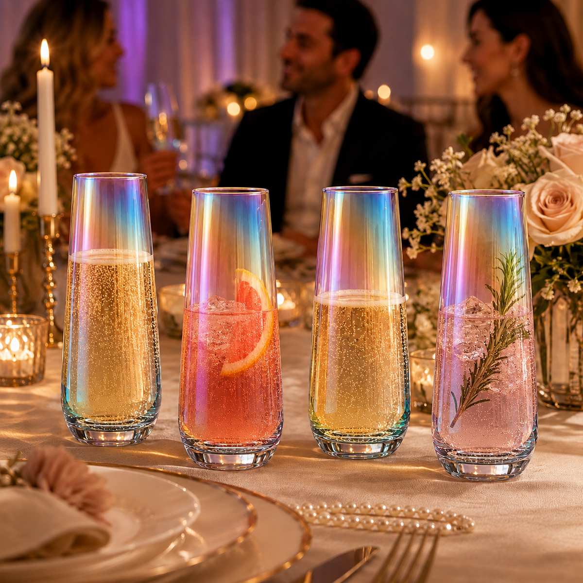 Iridescent Pearl Radiance Wine Glasses