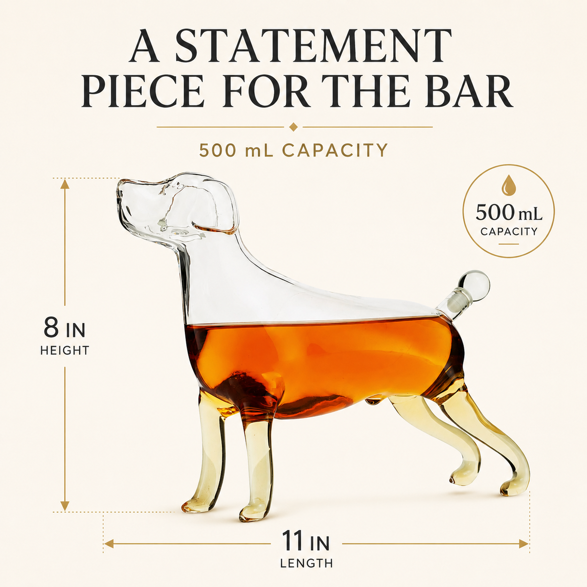 Dog Whiskey and Wine Decanter