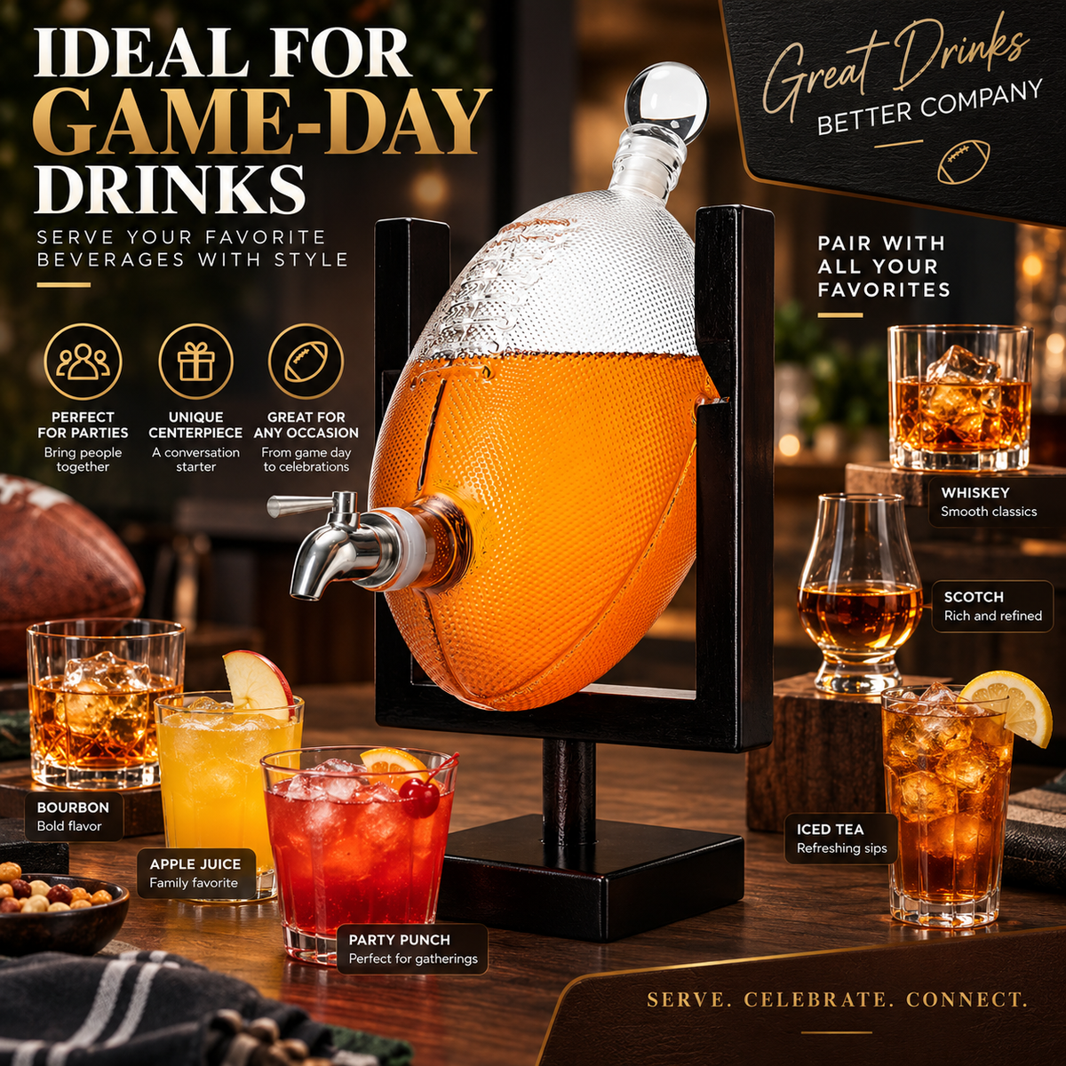 Football Decanter, 1000 ml