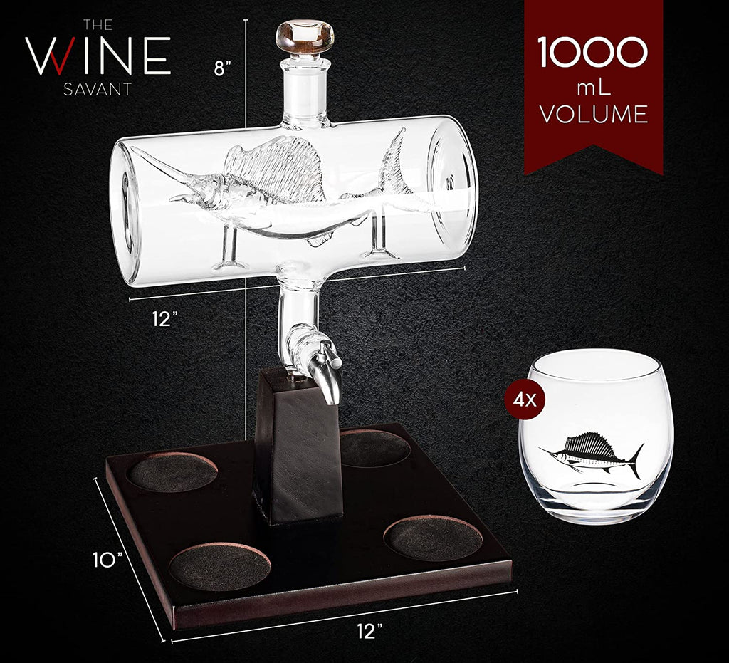 Sailfish Whiskey Decanter Dispenser