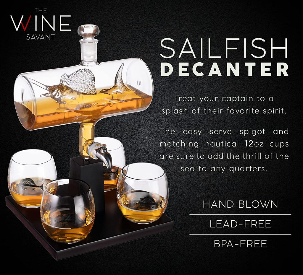 Sailfish Whiskey Decanter Dispenser