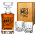 Whiskey Decanter Gift Set, 730 ml, with 2 Glasses