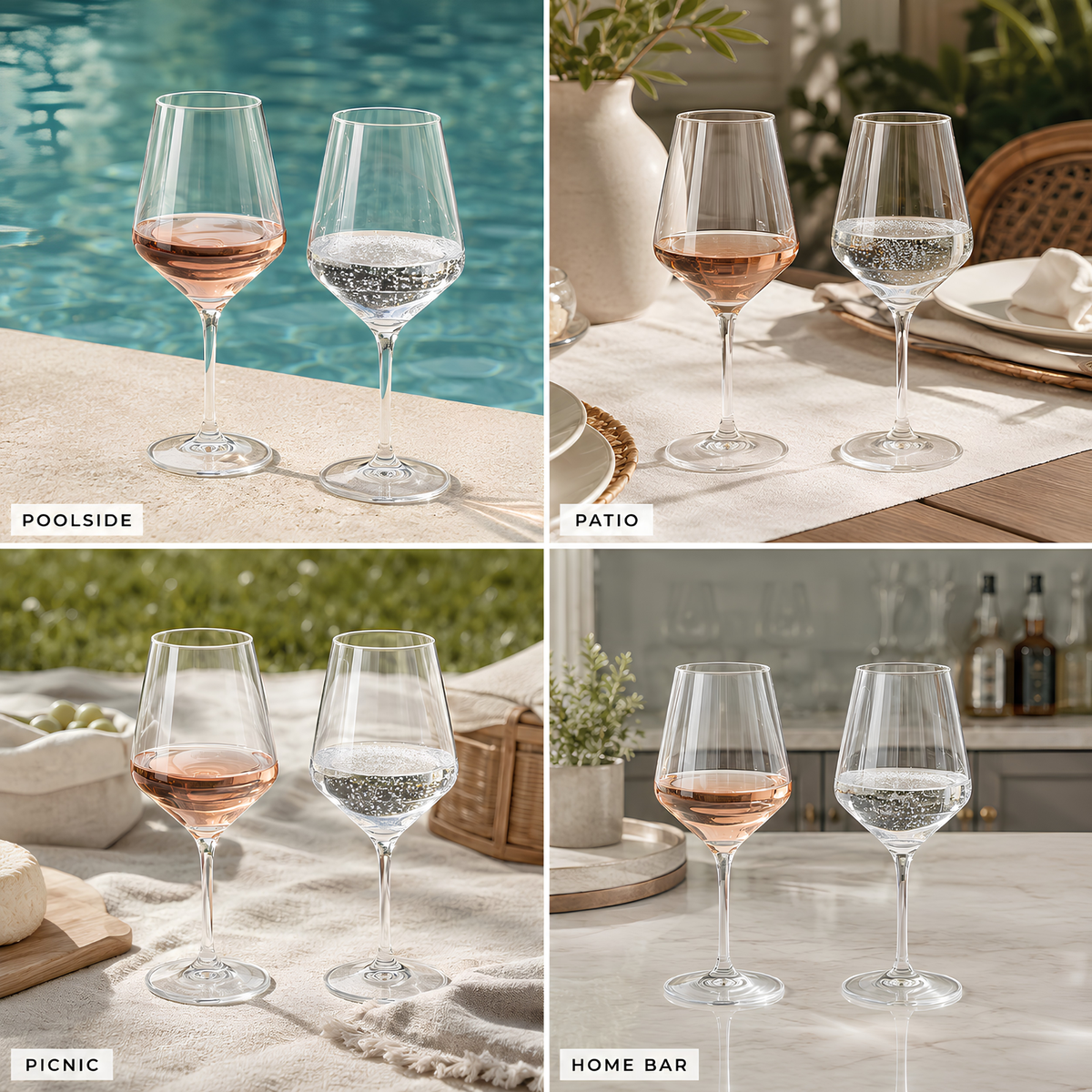 Unbreakable Stemmed Wine Glasses, 18 oz, Set of 2