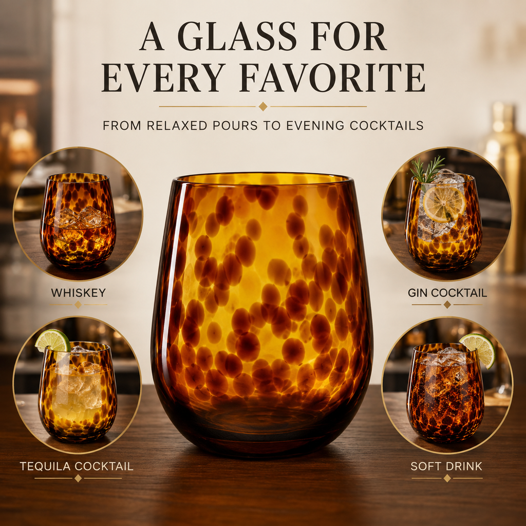 Tortoise Leopard Acrylic Wine Glasses