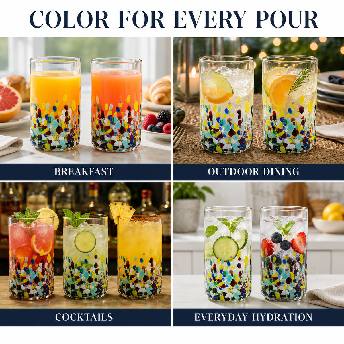 Hand-Blown Mexican Drinking Glasses