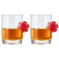 Poker Chip Whiskey Glasses, Set of 2