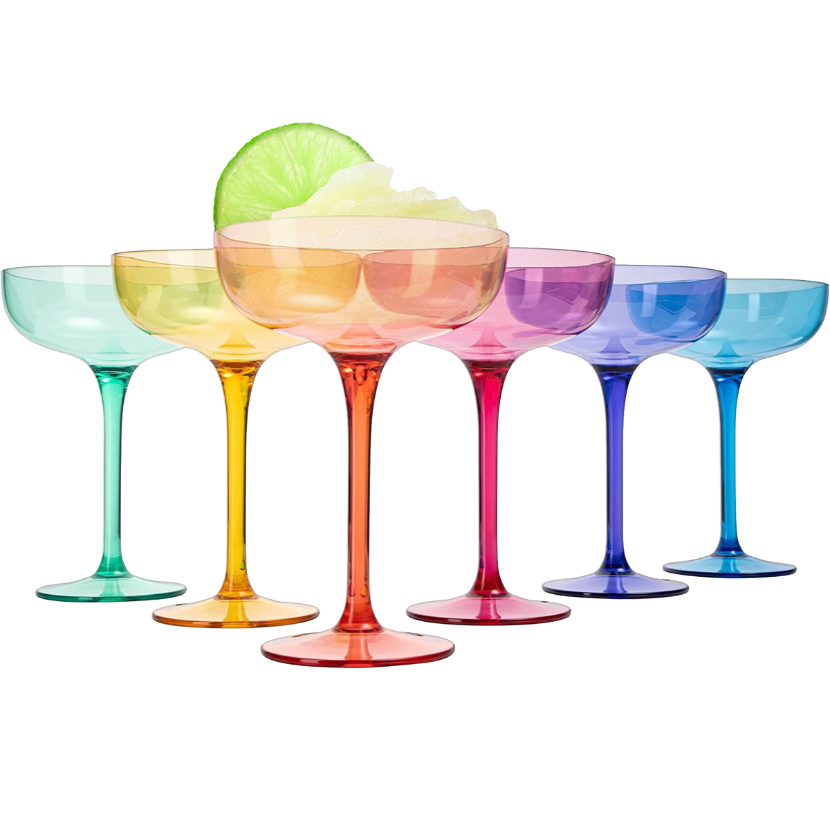 European-Style Acrylic Stemmed Wine Glasses, Muted Colors