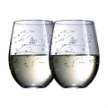 Zodiac Wine Glasses with Coasters, Set of 2