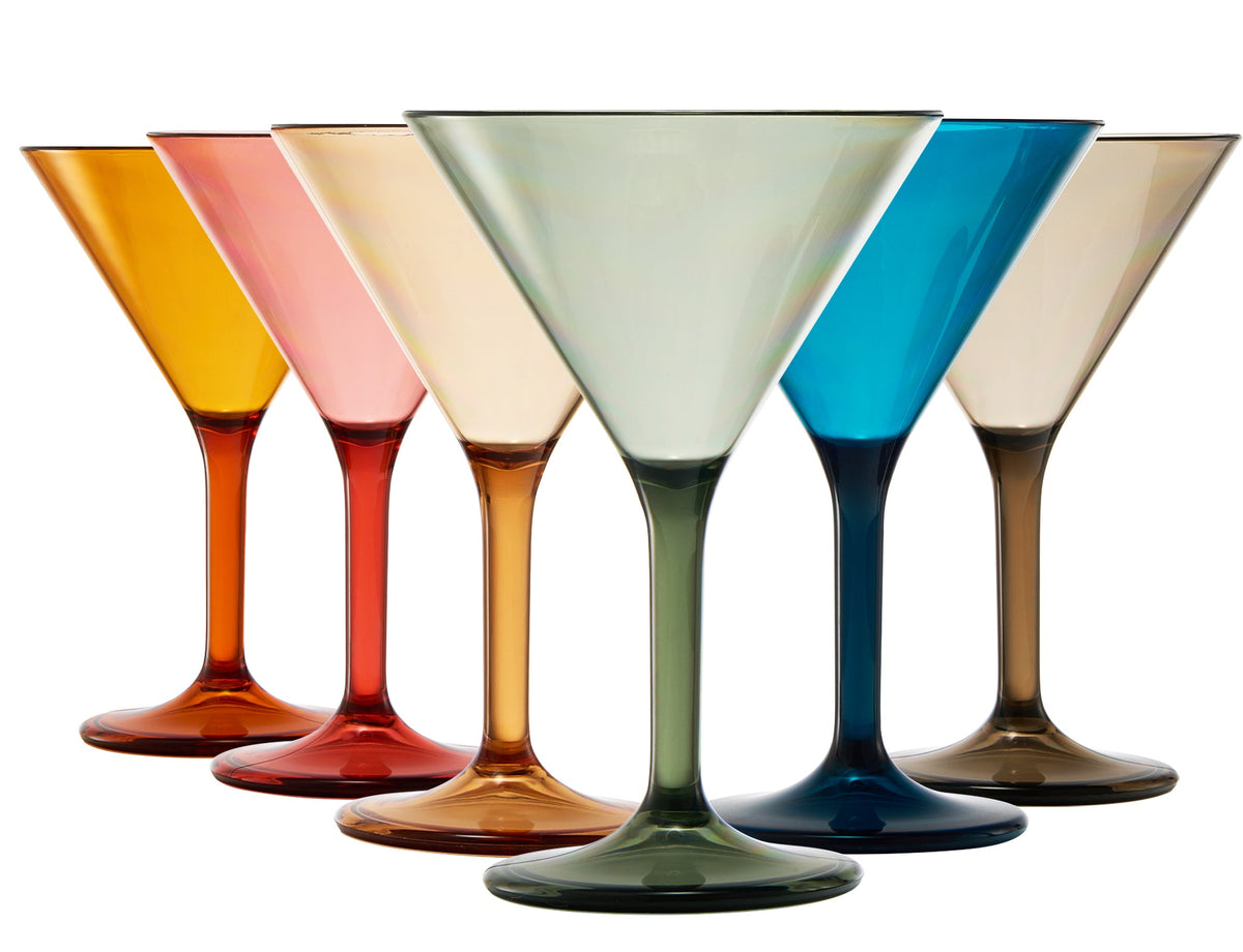 European-Style Acrylic Stemmed Wine Glasses, Muted Colors